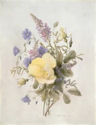 Bloemen met een Gele Roos, 1840